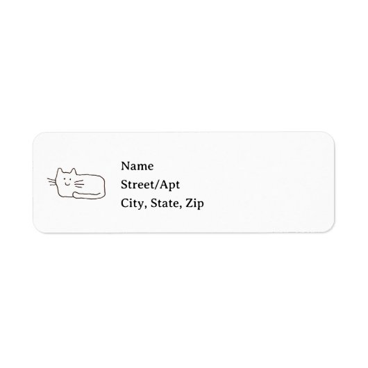 Cartoon Cat Add Your Own Text Address Labels (Voorkant)