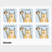 Cartoon Cat | Dieren | KAT | Vierkante Sticker (Vel)