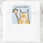 Cartoon Cat | Dieren | KAT | Vierkante Sticker (Tas)