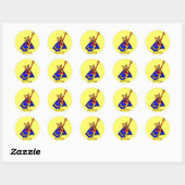 Cartoon Cat Super Hero Ronde Sticker (Vel)