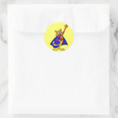 Cartoon Cat Super Hero Ronde Sticker (Tas)