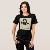 Cartoon Cat Tri-Blend Shirt (Voorkant volledig)