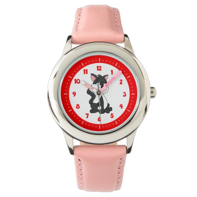 Cartoon cat Watch Horloge (Voorkant)