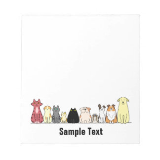 cartoon cats and dogs note pad notitieblok