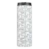 Cartoon Cats Different Various Languages Meow Thermosbeker (Achterkant)