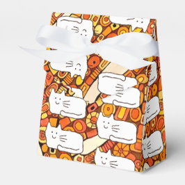 Cartoon Cats Doodle Line Drawing Favor Boxes Bedankdoosjes