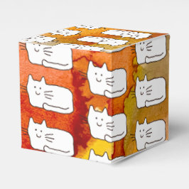 Cartoon Cats Doodle Line Drawing Favor Boxes Bedankdoosjes