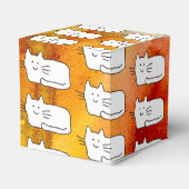 Cartoon Cats Doodle Line Drawing Favor Boxes Bedankdoosjes (Achterkant)