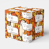 Cartoon Cats Doodle Line Drawing Favor Boxes Bedankdoosjes (Achterkant)