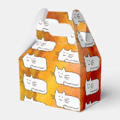 Cartoon Cats Doodle Line Drawing Favor Boxes Bedankdoosjes (Achterkant)