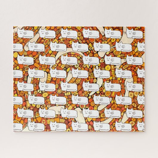 Cartoon Cats Doodle Line Drawing Legpuzzel (Horizontaal)