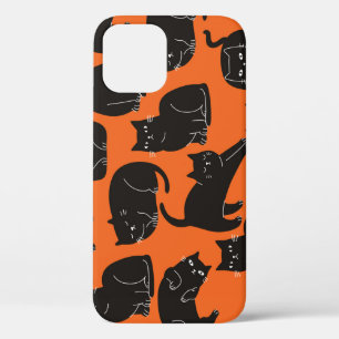Cartoon Cats Hand getrokken patroon iPhone 12 Hoesje