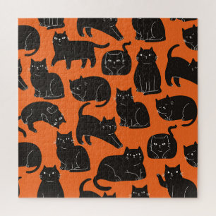 Cartoon Cats Hand getrokken patroon Legpuzzel