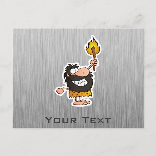 Cartoon Caveman; Metaalblik Briefkaart (Voorkant)