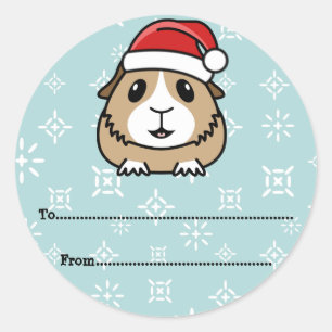 Cartoon cavia kerstcadeau labels