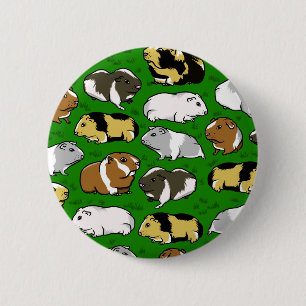 Cartoon - cavia - patroon ronde button 5,7 cm