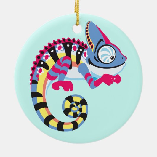 cartoon chameleon keramisch ornament (Achterkant)