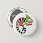 cartoon chameleon ronde button 5,7 cm (Voorkant /achterkant)