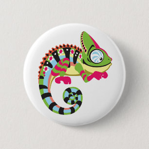 cartoon chameleon ronde button 5,7 cm