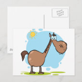 Cartoon Character Horse Briefkaart (Voorkant / Achterkant)