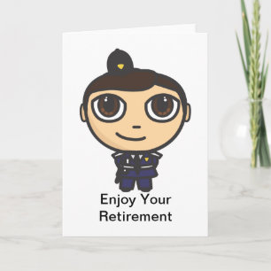 Cartoon Character Policeman Retirement Kaart