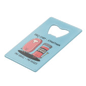 Cartoon Characters Steak & Sauce Custom BBQ Chef Kredietkaart Flessenopener (Voorkant Gekanteld)