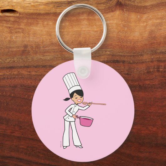Cartoon Chef Girl Sleutelhanger (Voorkant)
