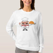 Cartoon Chef Holding Roast Turkije T-shirt (Voorkant)