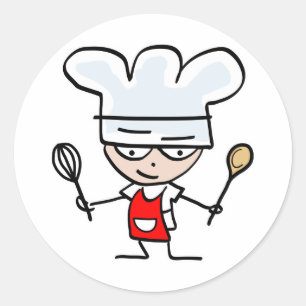 Cartoon chef-stickers ronde sticker