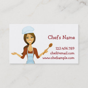 Cartoon Chef Woman Visitekaartje