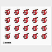 Cartoon Cherry Bomb Vierkante Sticker (Vel)