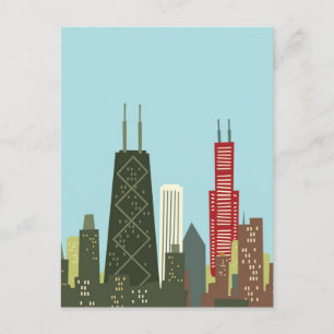 Cartoon Chicago Briefkaart