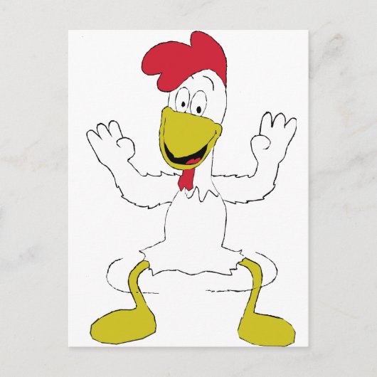 Cartoon Chicken Dance Briefkaart (Voorkant)