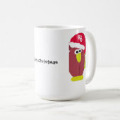 Cartoon Chicken in a Santa Hat Koffiemok (Voorkant rechts)