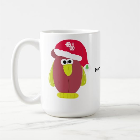 Cartoon Chicken in a Santa Hat Koffiemok (Links)