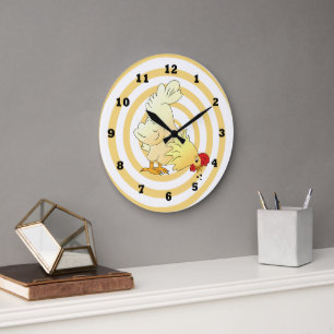 Cartoon Chicken Kitchen Wall Clock Grote Klok