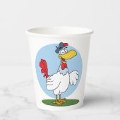Cartoon Chicken Papieren Bekers (Voorkant)