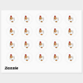 Cartoon Chicken Ronde Sticker (Vel)