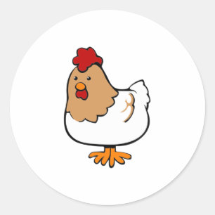 Cartoon Chicken Ronde Sticker