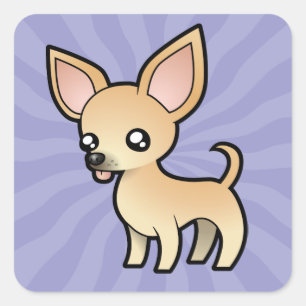 Cartoon Chihuahua (gladde laag) Vierkante Sticker