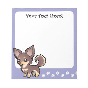 Cartoon Chihuahua (lange jas) Notitieblok
