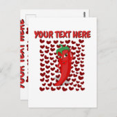 Cartoon Chili Pepper met aangepaste tekst Briefkaart (Voorkant / Achterkant)