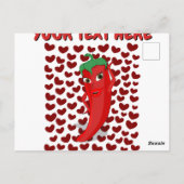 Cartoon Chili Pepper met aangepaste tekst Briefkaart (Achterkant)
