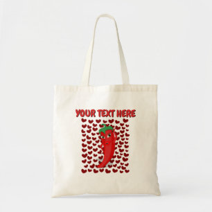 Cartoon Chili Pepper met aangepaste tekst Tote Bag