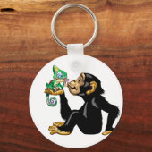 Cartoon chimpansee met chameleon sleutelhanger (Voorkant)