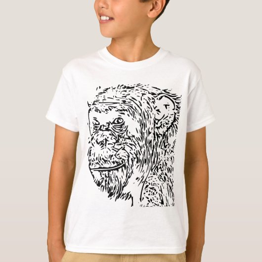 Cartoon chimpansee t-shirt (Voorkant)