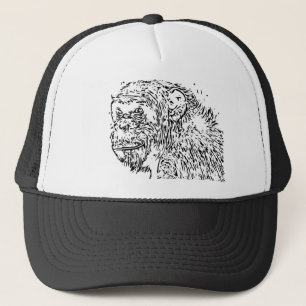 Cartoon chimpansee trucker pet