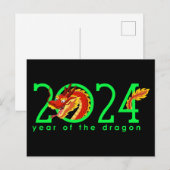 Cartoon Chinees Jaar van de Draak Briefkaart (Voorkant / Achterkant)