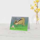Cartoon Chipmunk Birthday Wenskaart Kaart (Gele Bloem)