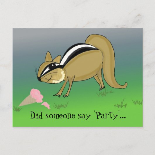 Cartoon Chipmunk met Ice Cream Cone Briefkaart (Voorkant)